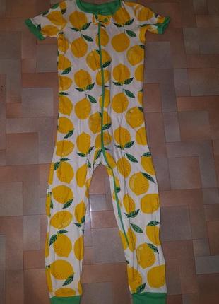 Пижама, слип с коротким рукавом в лимоны childrens place котон 4т