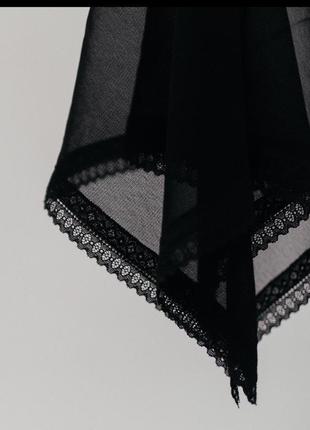 Косынка женская на голову летняя сетка модная черная3 фото