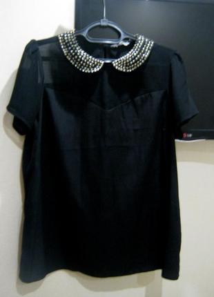 Блуза / футболка з сіткою і декорована паєтками