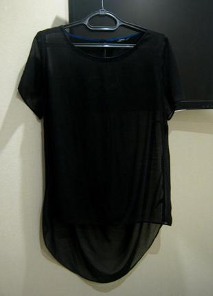 Шифоновая блуза / футболка с удлиненной спинкой