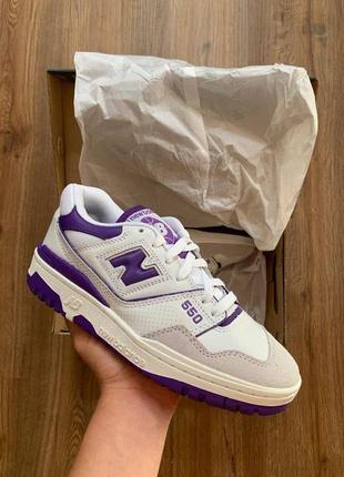 Кросівки new balance 550 white purple1 фото