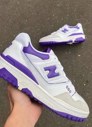 Кросівки new balance 550 white purple2 фото