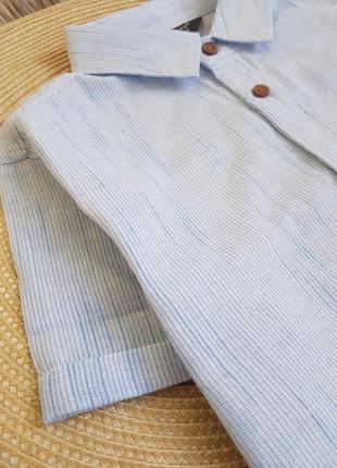 Голубая рубашка в полоску, фирмы primark, на 6/7 лет3 фото