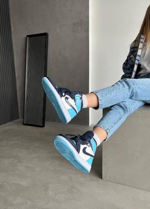 Nike air jordan 1 retro high patent blue 2 женские кроссовки найк аир джордан5 фото
