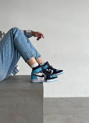 Nike air jordan 1 retro high patent blue 2 женские кроссовки найк аир джордан8 фото