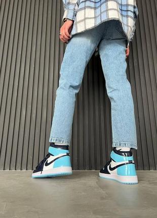 Nike air jordan 1 retro high patent blue 2 женские кроссовки найк аир джордан3 фото