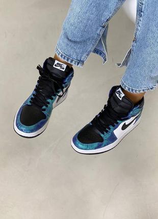 Кроссовки мужские nike air jordan 1 retro high tie-dye / найк аир джордан7 фото