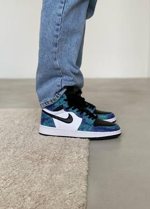 Кросівки чоловічі nike air jordan 1 retro high tie-dye / найк аїр джордан1 фото