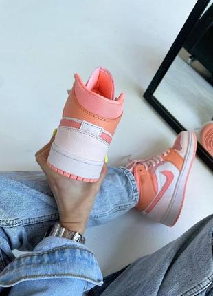 Nike air jordan 1 retro rose orange женские кроссовки найк аир джордан6 фото