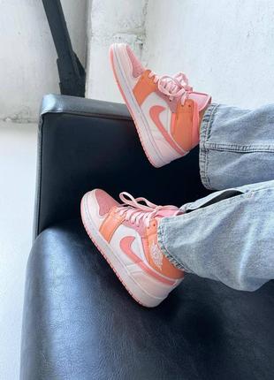 Nike air jordan 1 retro rose orange женские кроссовки найк аир джордан3 фото