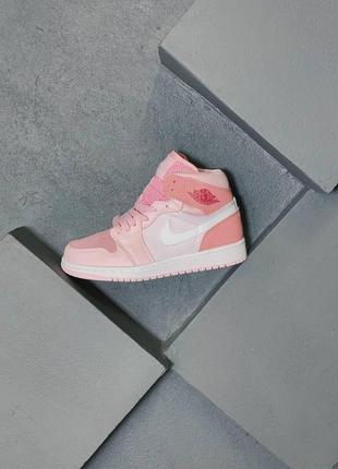 Шикарні кросівки nike air jordan 1 retro high pink / женские кроссовки найк аир джордан