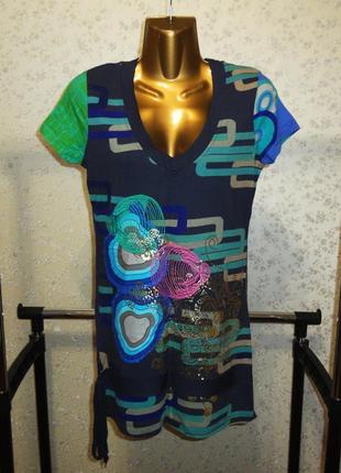 Футболка desigual р. s xs яскрава кольорова