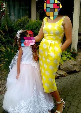 Соковите лимонне жаккардове жовте плаття сукня платье asos2 фото
