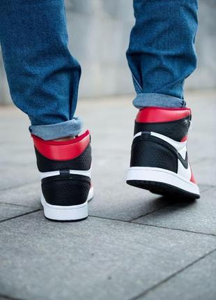 Nike air jordan 1 retro high black red white 1 жіночі кросівки найк аїр джордан5 фото
