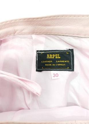 Кожаная юбка нюдовый розовый лайка мини натуральная кожа3 фото