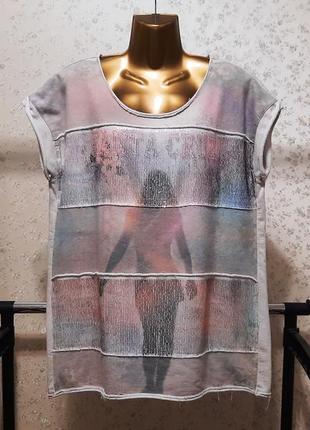 Футболка taifun gerry weber fashion р. 42 наш 48 50 хлопок пайетки свитшот трехнить