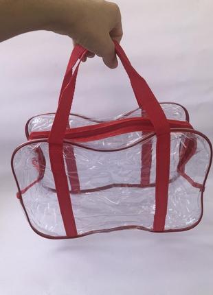 Набор прозрачных сумок в роддом (3 шт) (xl+l+s)7 фото