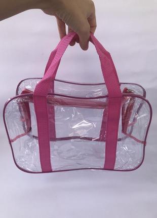 Набор прозрачных сумок в роддом (3 шт) (xl+l+s)10 фото