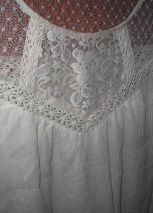 Блуза boho с кружевом молочная2 фото