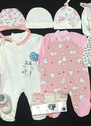 Красивый набор одежды для новорожденых девочек, качественая одежда для малышей осень-зима, рост 56 см,хлопок
