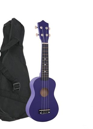 Укулеле + чехол (гавайская гитара) hm100-gb темно-фиолетовый (mrk12112002)