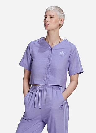 Футболка женская adidas originals linen cropped baseball tee