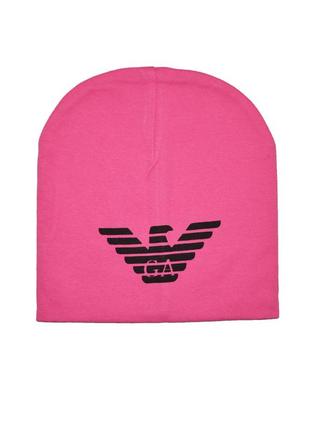 Шапка дитяча з логотипом малинова 46/54 см