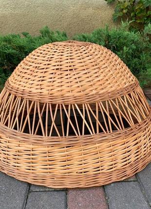 Плетеная люстра из натурального материала