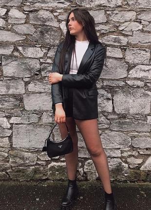 Блейзер пиджак жакет экокожа р 6