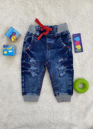 Стильні дитячі джинси, штани на хлопчика 6/12/24 міс