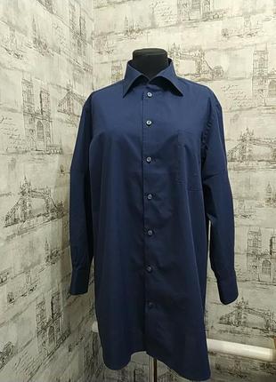 Рубашка синя з довгим рукавом