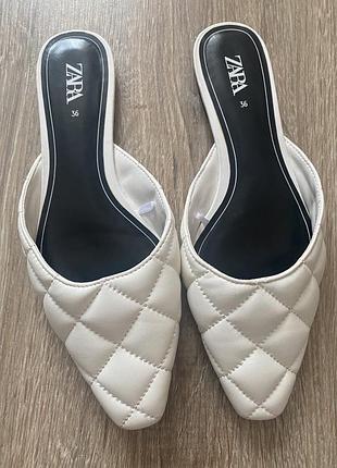 Мюли шльопанці сабо зара білі 36 жіночі весна літо осінь