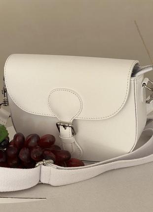 Біла жіноча сумка ( натур. шкіра,італія) женские кожаные сумки белая сумка