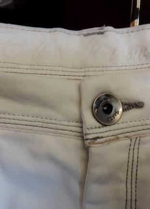 Юбка котонова біла джинсова міді 46-48р колінс4 фото