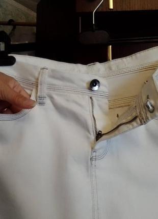 Юбка котонова біла джинсова міді 46-48р колінс5 фото