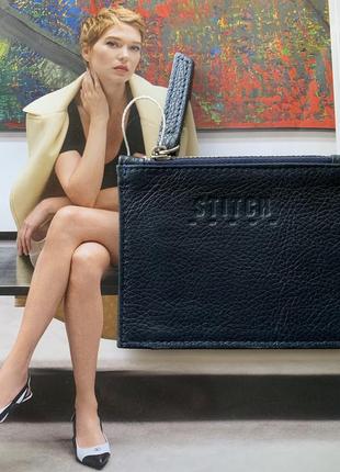 Подаруй собі коханій або подружці міні кардхолдер , натуральна шкіра , темно синього кольору