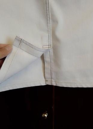 Юбка котонова біла джинсова міді 46-48р колінс6 фото