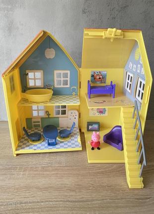 Игровой набор peppa дом пеппы делюкс, домик с мебелью, фигурка пеппи