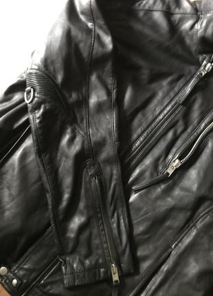 Стильна шкіряна куртка в байкерську у стилі inc5 фото