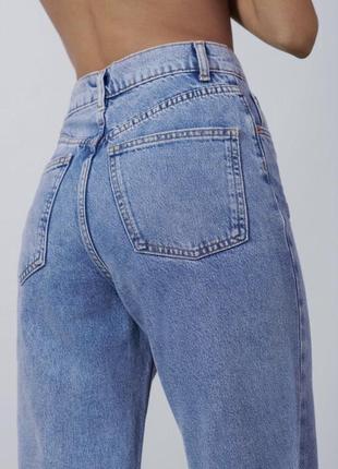 Нові вільні широкі джинси zara блакитні джинси з розрізами на колінах нові блакитні джинси zara4 фото