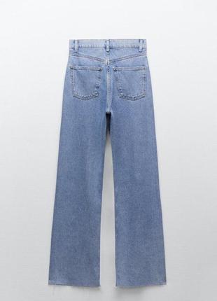 Нові вільні широкі джинси zara блакитні джинси з розрізами на колінах нові блакитні джинси zara6 фото