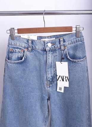 Нові вільні широкі джинси zara блакитні джинси з розрізами на колінах нові блакитні джинси zara9 фото