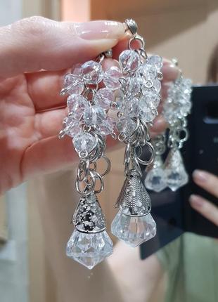 Масивні кришталеві сережки