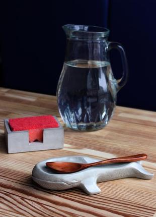Кит-тримач для кухонної ложки, бетонна підставка3 фото