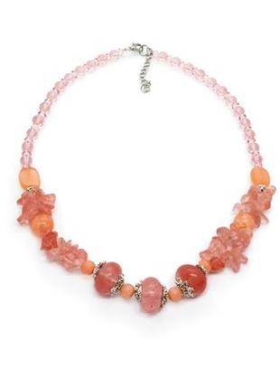 🌸🐇 гарне ошатне кольє намисто натуральний камінь турамалін