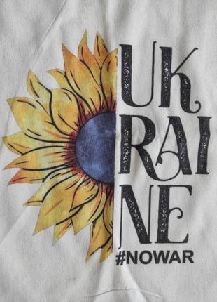Ukraine no war шопер сумка тканинна канва беж біла світла україна з соняхом малюнком патріотична украина тканевая бежевая светлая белая3 фото