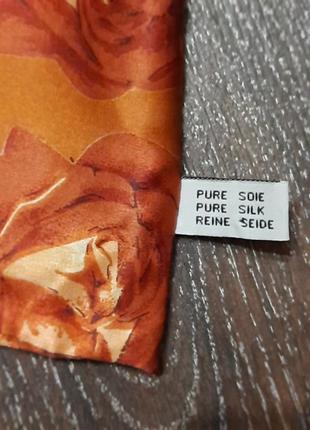 100% шовк двошаровий красивий шовковий  шарф в розах3 фото