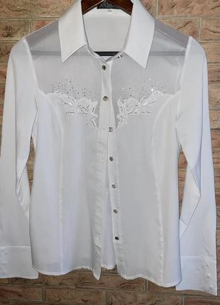 Белая нарядная блуза1 фото