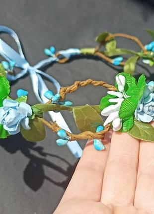 Обруч з квітами вінок віночок з лози