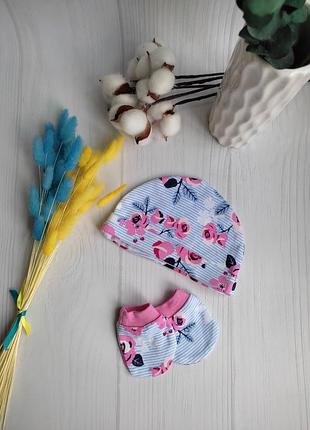 Набір для новонароджених (шапочка і царапки )